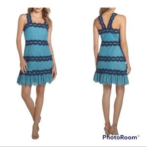 Anthropologie Foxiedox Lula Lace ruffle Dress XS
Teal Navy